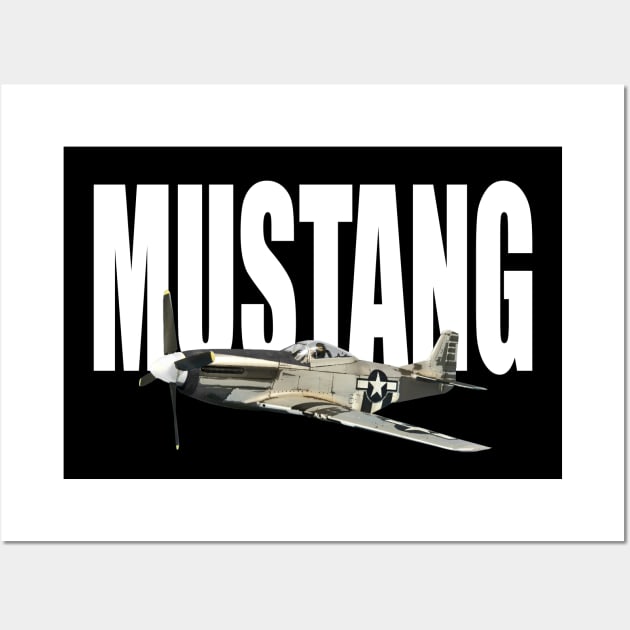 P-51 Mustang USAF USAAF WW2 WWII Fighter Plane Aircraft Wall Art by Dirty Custard Designs 